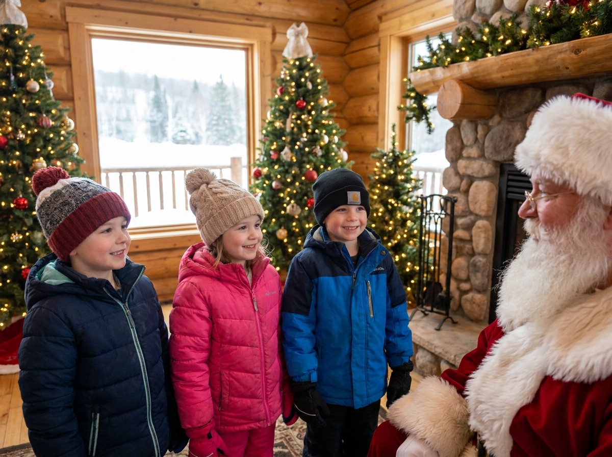 Children meeting Santa Claus